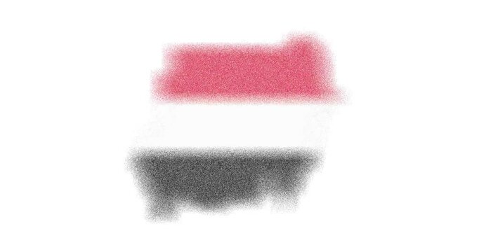 Sudan outline map animation with flag colors