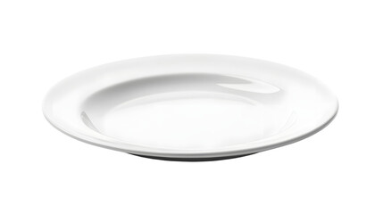 Clean White Plate on White Background - Minimalist Tableware Photography
