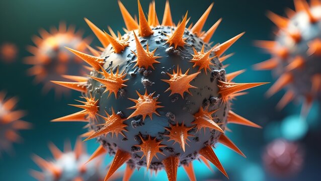 Abstract Microorganism or Virus Structure in circule Shape