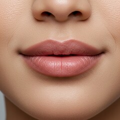 Fototapeta premium mouth face lips make up cosmetics lipstick glow beautiful model