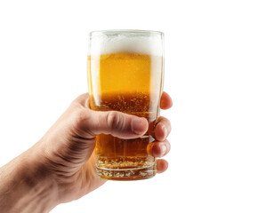 Enjoying a refreshing drink in a glass on a transparent background, cut out