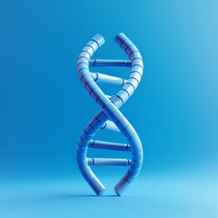 Blue DNA Model Scientific Visualization of Helix Structure , DNA , Science