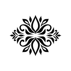 black and white flower, pattern like a tattoo