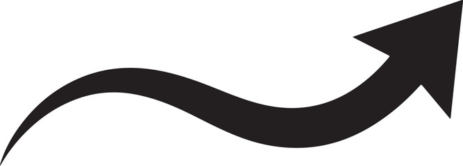 Abstract Black Upward Arrow with Wave Design Element
