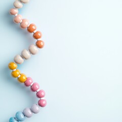 Obraz premium Colorful Rounded Beads on White, Toy , Design