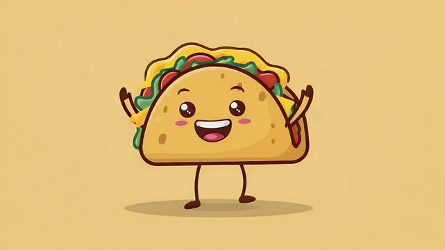 Happy Taco Character Illustration