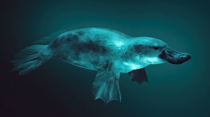 Obraz premium Glowing platypus underwater