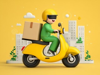 Speedy and eco-friendly package delivery is achieved as an electric scooter navigates urban challenges with remarkable ease