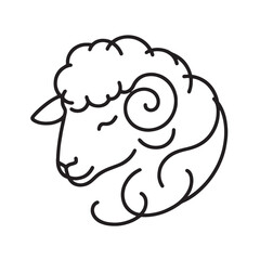 sheep vector illustration  icon simple one line drawing