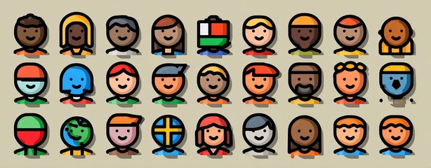The diversity icon set encompasses a wide range of symbols including equality, culture, languages, tolerance, difference, belonging, human rights, and ethnicity, all in a stroke icon collection with