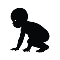 Baby Crawling Silhouette Graphic.
