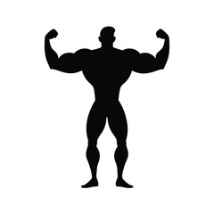 Bodybuilder Bicep Flex Silhouette.
