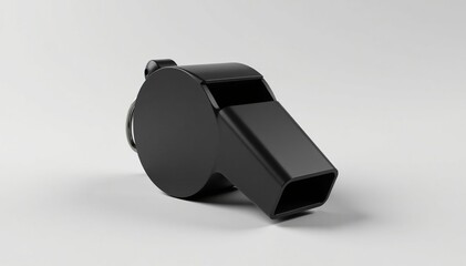 Classic black plastic whistle, simple design, clean background , sports, simple, whistle