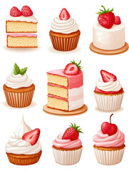 Sweet Delights Collection: A whimsical and delightful collection of meticulously crafted, mouthwatering strawberry desserts, each with a unique twist.  