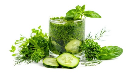 Refreshing green vegetable smoothie cocktail perfect for a nutritious boost or a summer refreshment