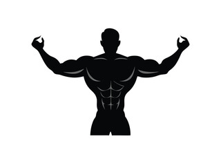 Muscular Man Graphic Vector.

