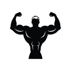 Bodybuilder Bicep Flex Silhouette.
