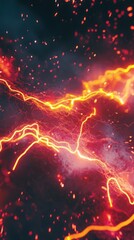 Abstract fiery energy streaks, cosmic background, science fiction design, ideal for tech visuals
