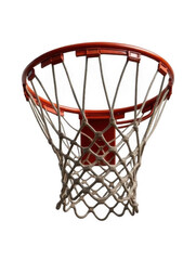 Basketball hoop with net from below view