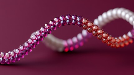 Gradient Gemstone Strand Ruby, Coral, Pearl Jewelry, Beads