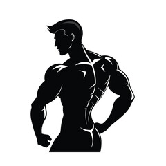 Muscular Man Graphic Vector.


