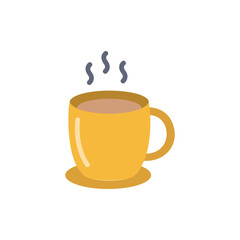 Aesthetic yellow coffee cup with subtle vapor trails for background applications