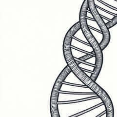 Hand-Drawn DNA Helix Illustration, Science , Genetics