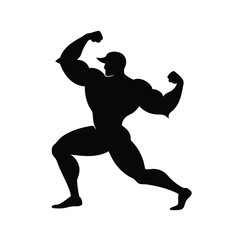 Muscular Man Graphic Vector.

