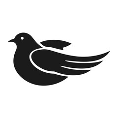 Dove logo, peace symbol, bird silhouette, flying pigeon, freedom icon, vector illustration	
