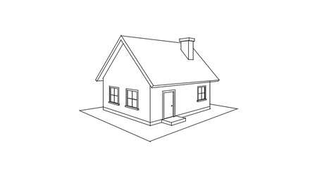 Outlined illustration of a small house