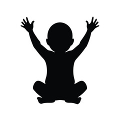 Happy Baby Silhouette Sitting Up