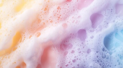 Digital illustration of vibrant, multicolored bubbles creating an abstract foam pattern.