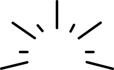 Doodle shine sunburst sparkle ray icon in line. isolated on transparent background