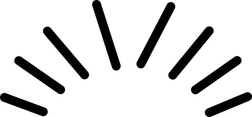 Doodle shine sunburst sparkle ray icon in line. isolated on transparent background