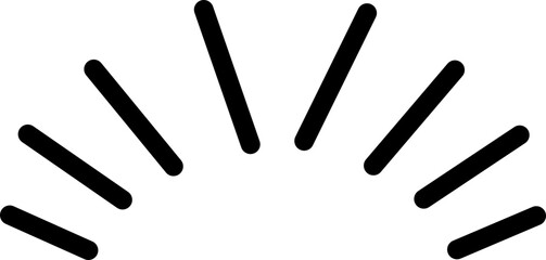 Doodle shine sunburst sparkle ray icon in line. isolated on transparent background