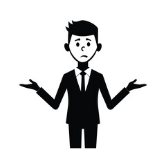 Confused Businessman Shrugging Icon