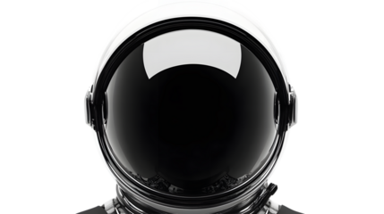 Abstract Modern Astronaut Helmet Isolated on Transparent Background