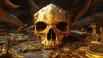 Goat skull aura in occult fog high resolution picture