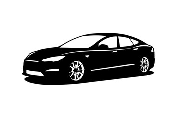 Naklejka premium sports car silhouette vector illustration