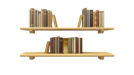 Modern Bookshelf Isolated on Transparent Background for Home Decor and Organization