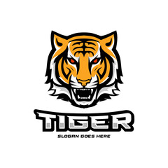 fierce tiger head logo design vector