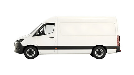Professional Delivery Van Isolated on Transparent Background Mockup