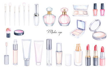 Cosmetics illustration set