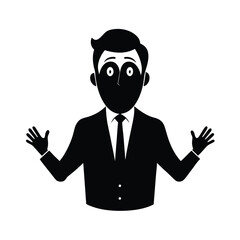 Surprised Businessman Icon Illustration