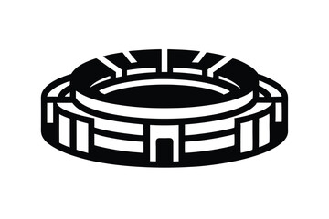 Stadium Icon Black and White Design