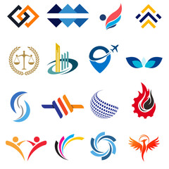 Obraz premium Modern Business Corporate Logo Set – Minimal and Professional Branding Icons 
