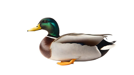 Mallard Duck Isolated on Transparent Background for Wildlife and Nature Concepts