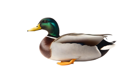 Mallard Duck Isolated on Transparent Background for Wildlife and Nature Concepts