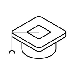 A well crafted isometric icon of mortarboard cap