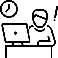 Overwork icon flat vector